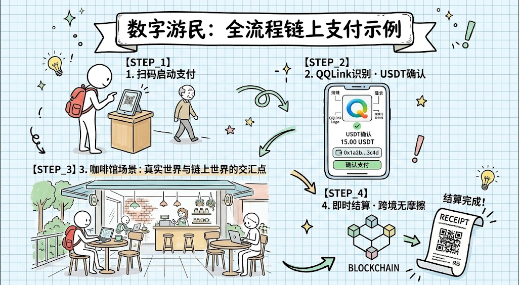 自由职业者的外卖自由：QQLink上线USDT扫码点餐