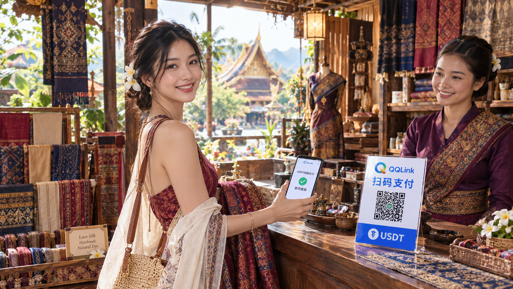22 QQLink USDT掃碼支付落地寮國:數位資產消費新範式