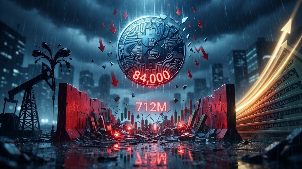 比特幣跌破84,000美元！7.12億美元爆倉，油價與利率夾殺市場