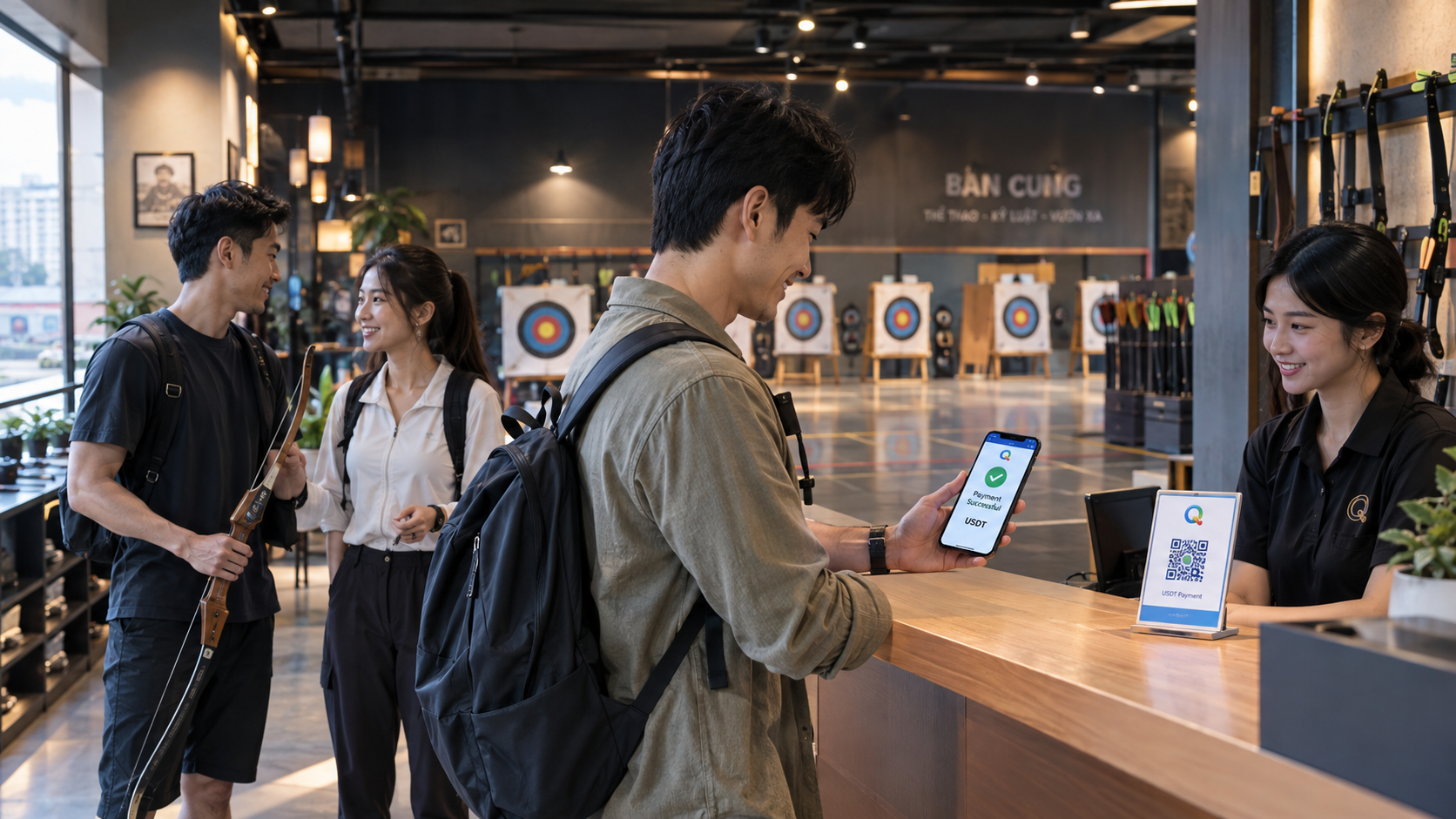 越南射箭也能用USDT？QQLink掃碼支付解鎖新玩法
