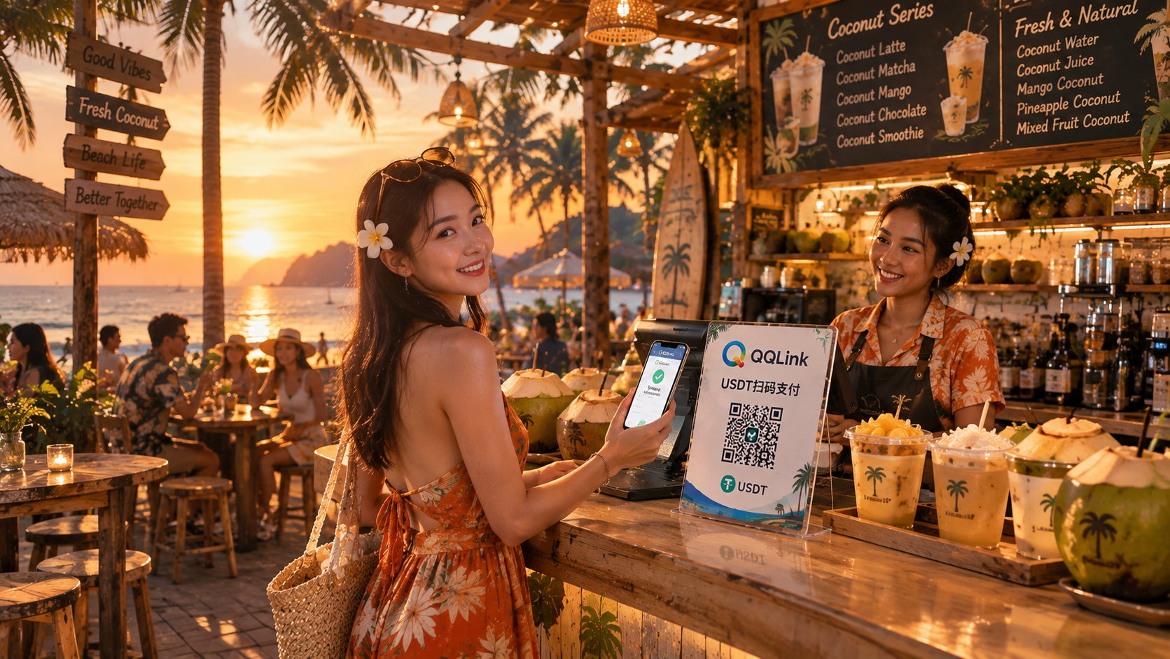 4 QQLink推出USDT線下掃碼支付,奶茶店率先落地印尼